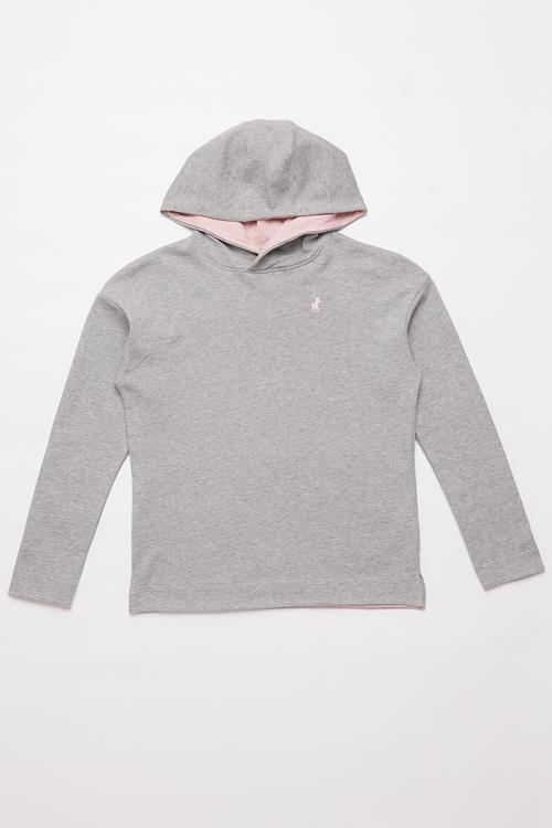 Girls Roxanne hooded sweater - grey