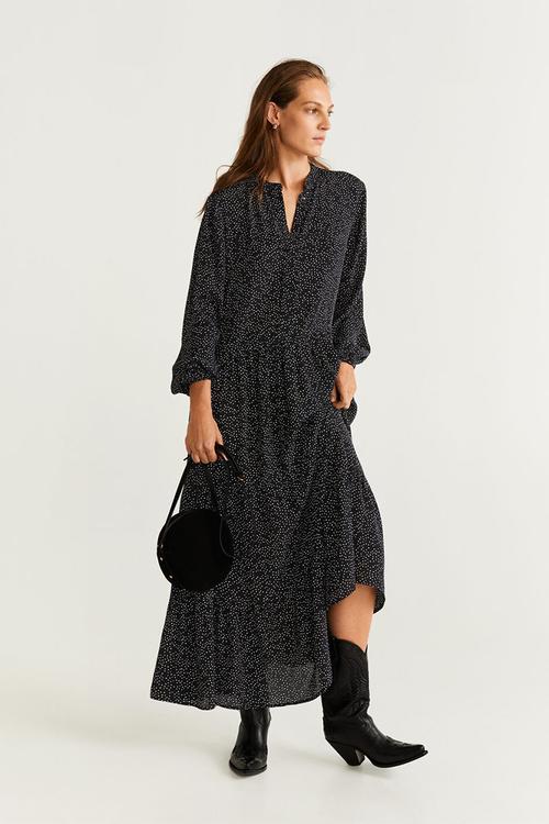 All over print dress - black