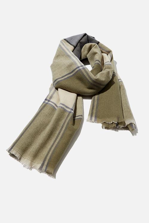 Mya mid weight scarf - khaki check