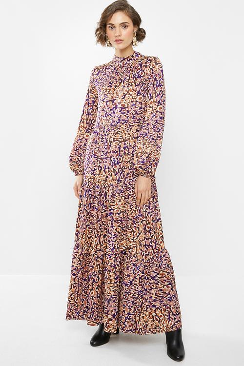 Tiered maxi dress - pink & purple