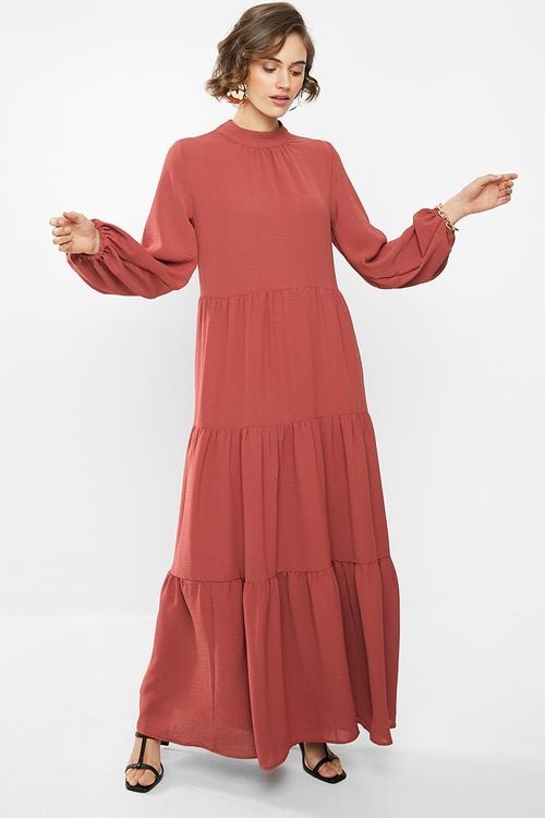 Tiered maxi dress - spiced apple