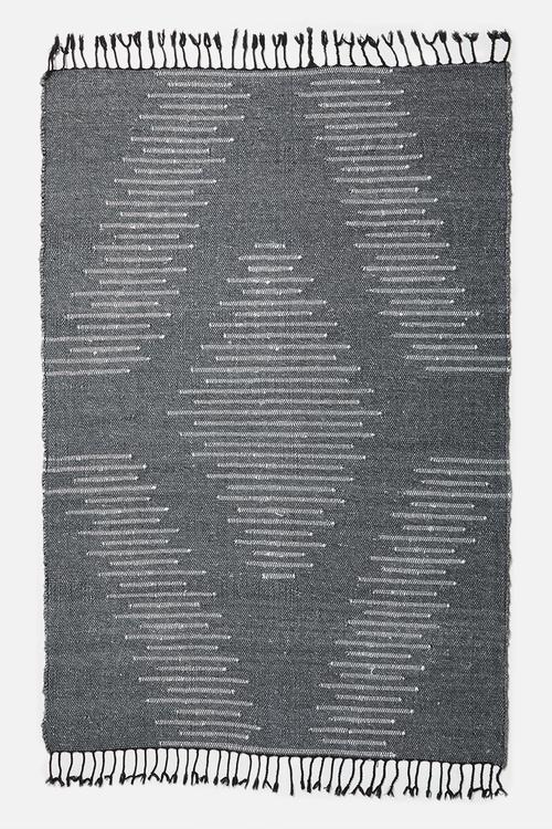 Waves woven rug - grey