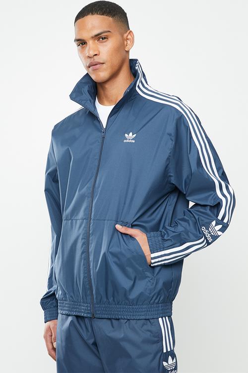 Lock up track top - blue & white