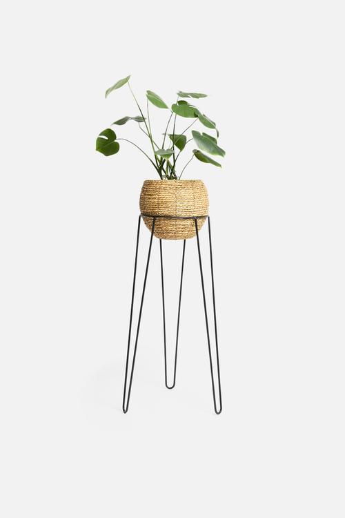 Banjar standing planter - black & brown
