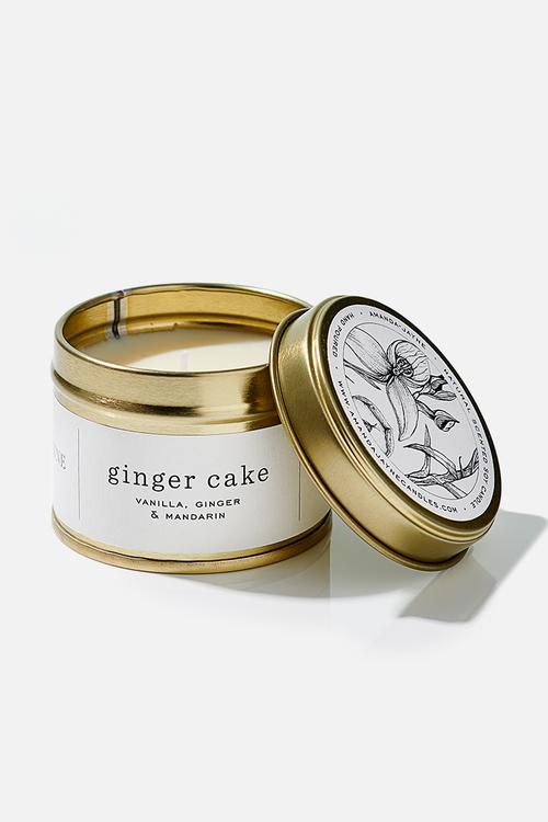 Ginger cake gold travel tin candle