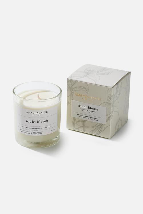 Night bloom glass collection candle