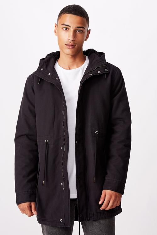 Hooded parka - black