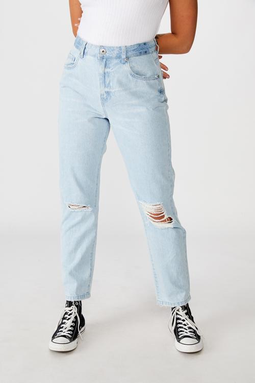 Ripped mom jean - blue