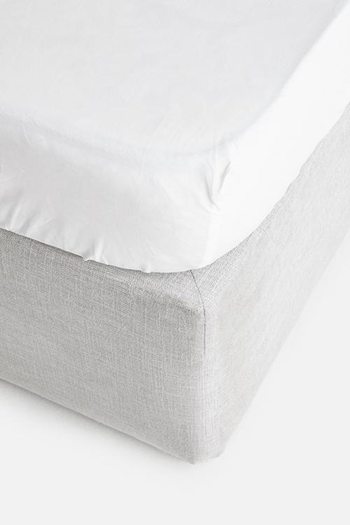 200TC cotton fitted sheet - white