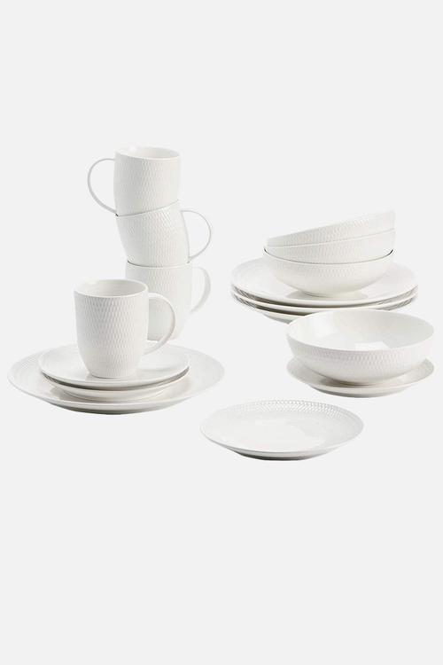 16pce diamonds dinnerware set - white