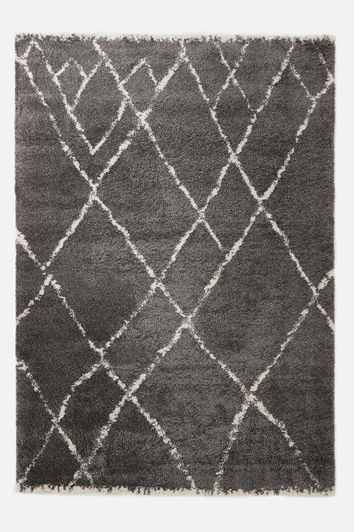 Royal nomadic shaggy rug - grey triangles