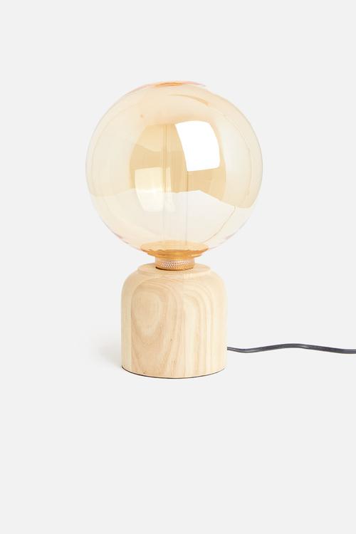 Rn natural wood table lamp - brown