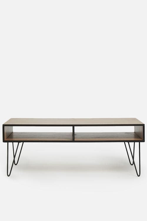 Penn leg coffee table - natural & black