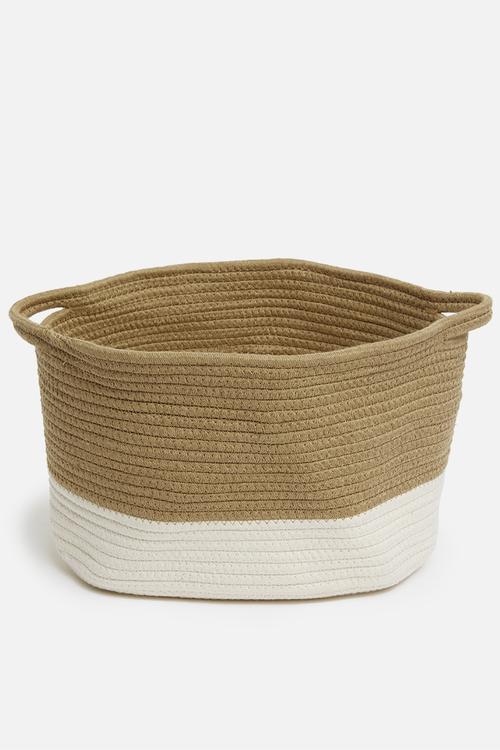 Large braided basket - brown & neutral 