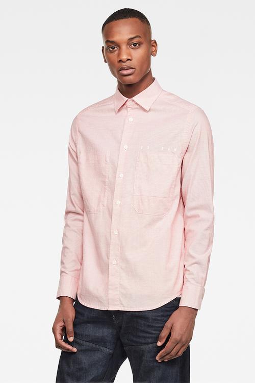 Dowl straight long sleeve shirt - pink 
