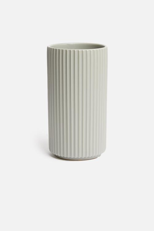 Ribbed vase - grey