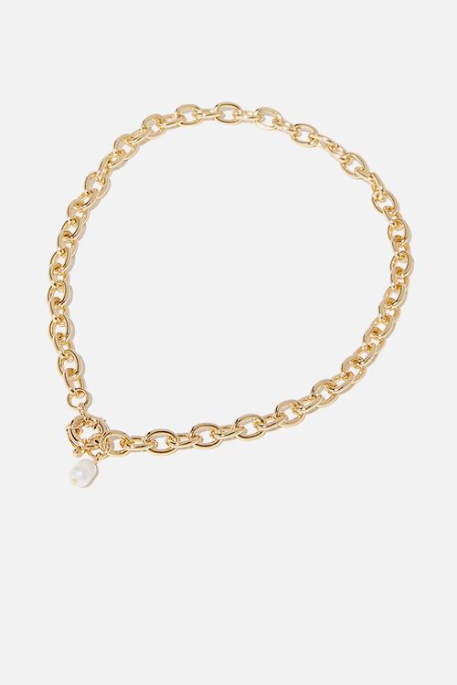 Bonnie pearl drop necklace - gold