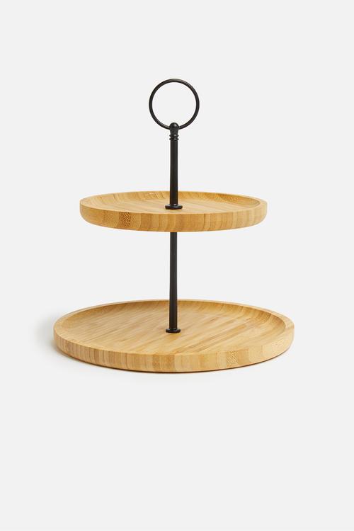 Bamboo food stand - brown