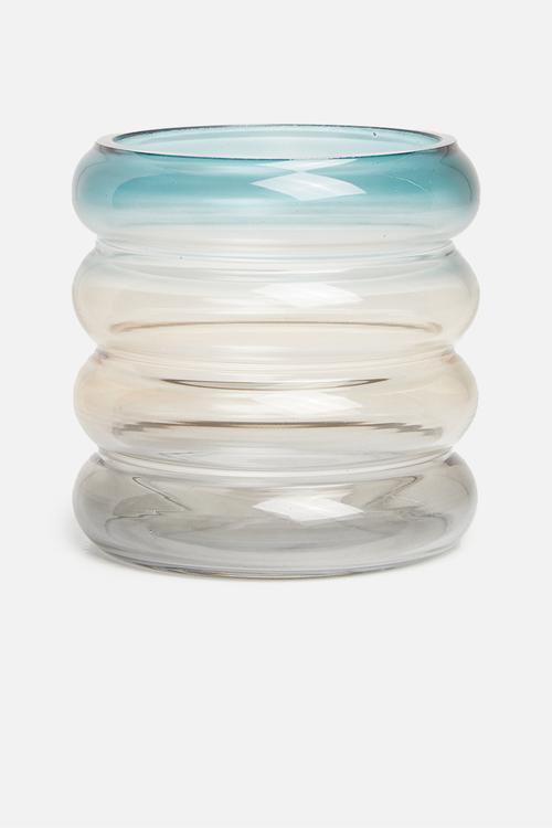 Rings glass vase/candle canister small - multi