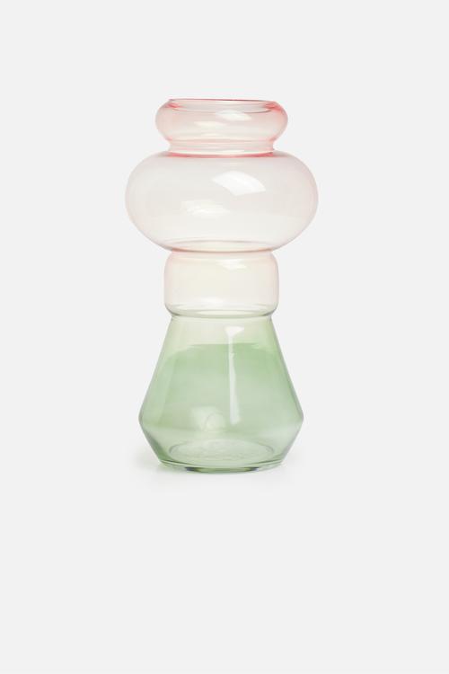 Morgana glass vase medium - pink & green