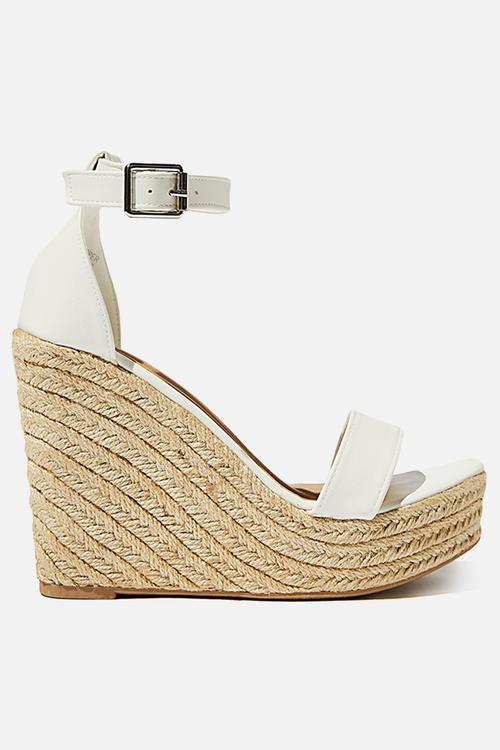 Amethyst espadrille wedge - white