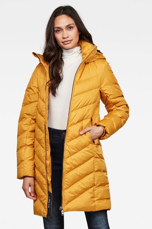Whistler slim down hooded long coat - dark gold