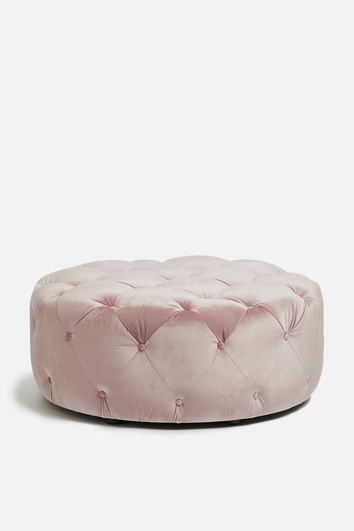 Molesy buttoned ottoman - blush