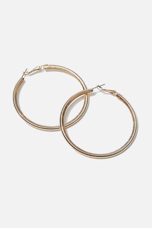 Luxe layers large textured hoop - gold