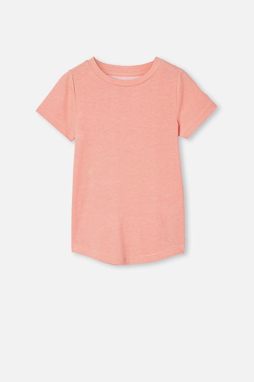 The cruz short sleeve long line tee - dark cantelope hyper colour