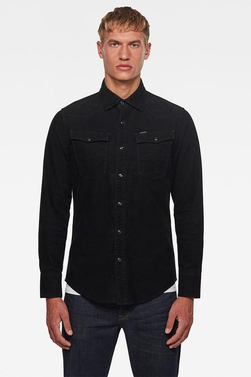 3301 Slim long sleeve shirt - black