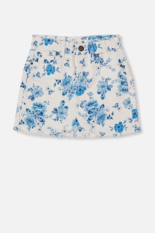 Finn denim skirt - white & rosie floral