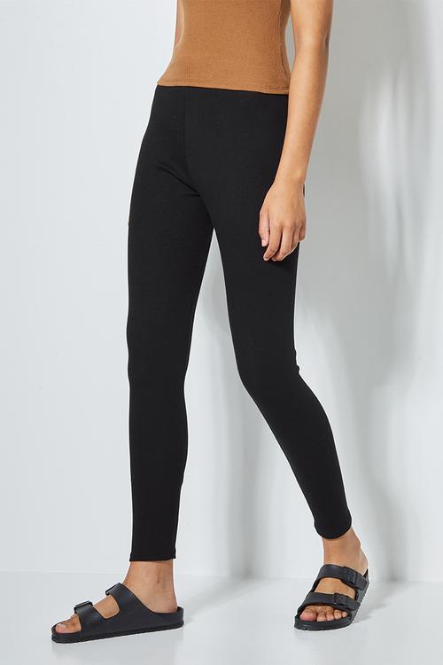 7/8 rib leggings - black