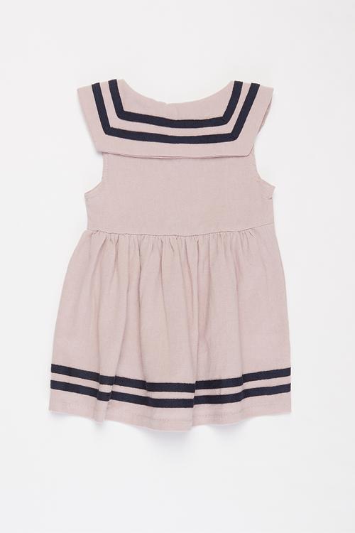 Girls collar dress - pink & black