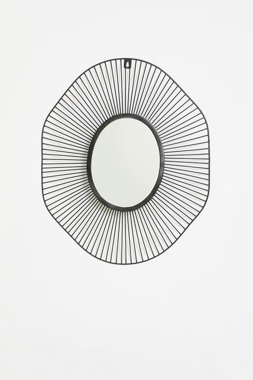 Hand made wire mirror - black