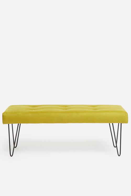Penn leg bench ottoman - sulpher