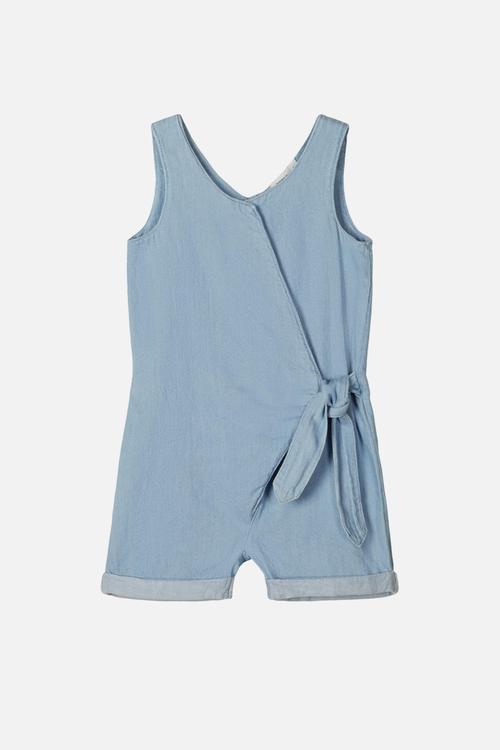Agness sleeveless denim playsuit - blue