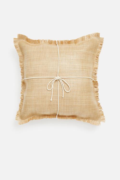 Tulum raffia outdoor cushion cover - natural