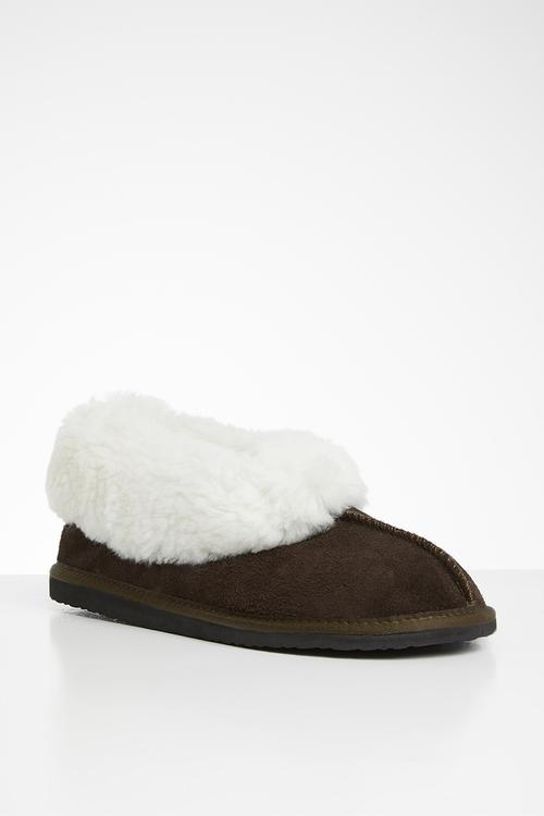 Cosy suede wool inner slipper - brown