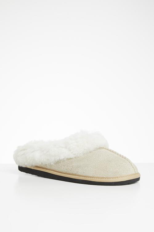 Sleek suede wool inner slipper - sand