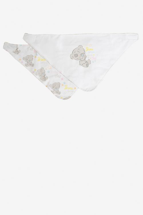 Tiny tatty teddy 2 pack bandana bib - white
