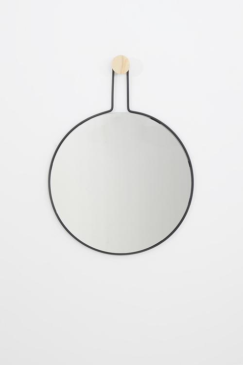 Milo round mirror - black