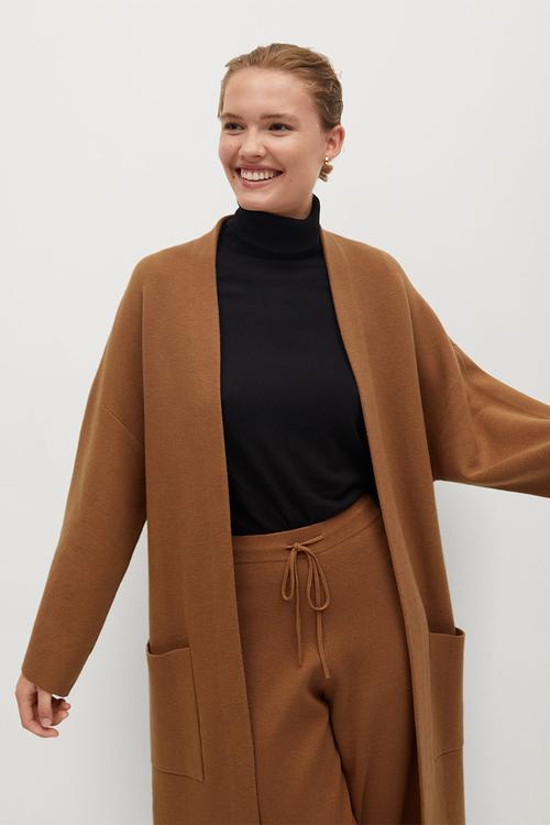 Cardigan sol-a - medium brown