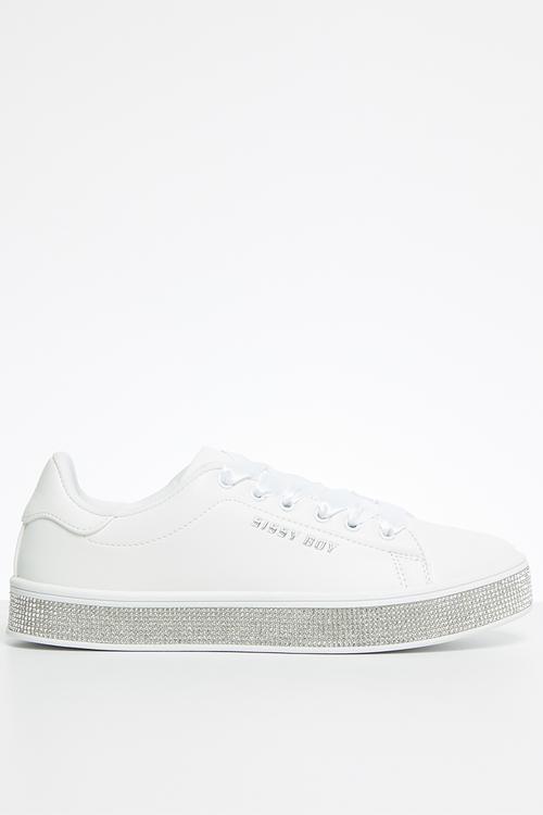 Duchess sneaker with bling sole  - white