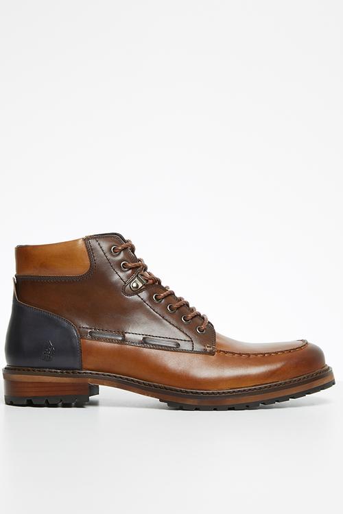 Dean leather chukka boot - brown & navy