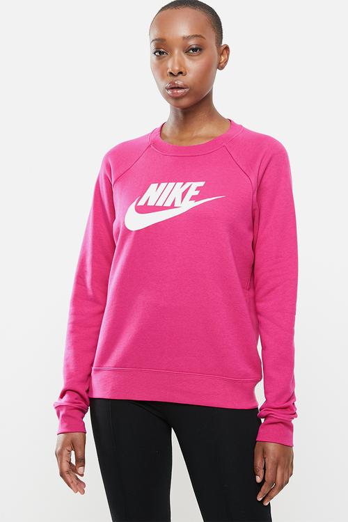 Nike sportswear essential crew fleece top - pink
