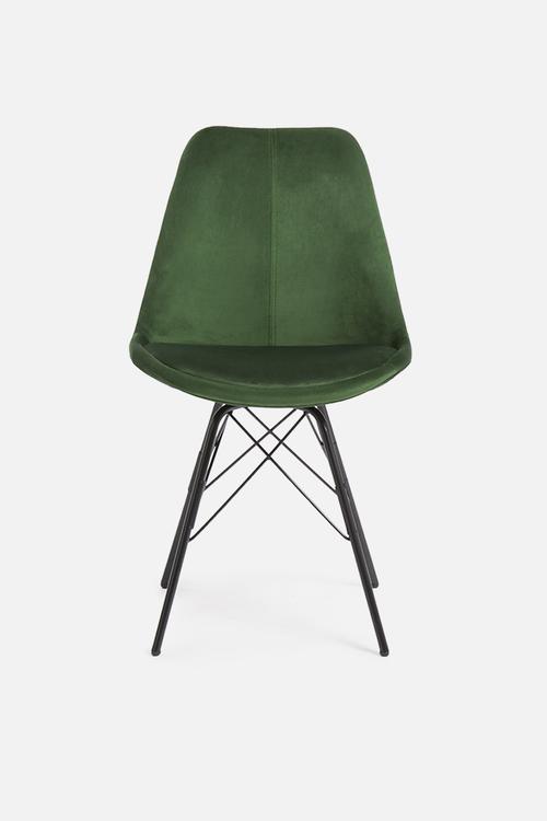 Finch upholstered dining chair - forest green