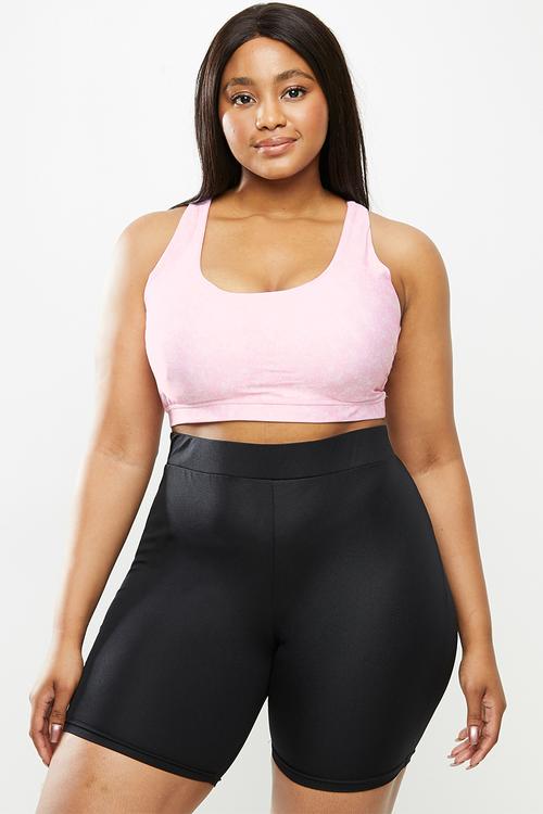 Curve strappy sports crop - pink