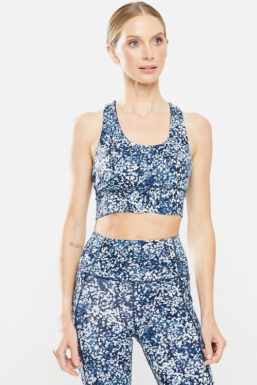 Ultimate longline crop - blue & white 