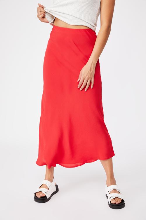 All day slip skirt - lucky red