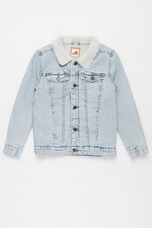 Boys jessie dnm sherpa jacket - blue